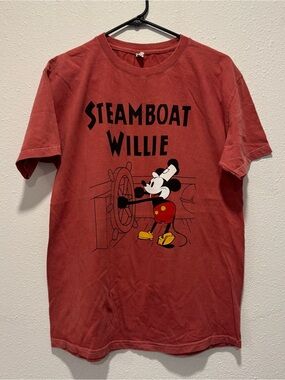 Disney "Steamboat Willie" Mickey Mouse Shirt Vintage Style Graphic Tee